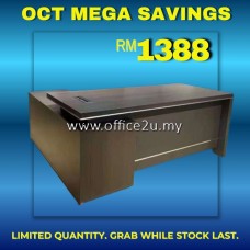 WOODPLUS SERIES DIRECTOR TABLE SET C/W SIDE CABINET